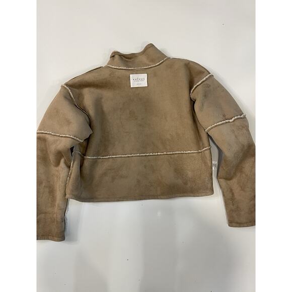 Velvet By Graham & Spencer Reversible Sherpa Oversized Coat Faux Suede Size M - Picture 2 of 5